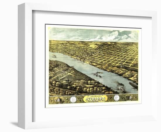 Atchison, Kansas - Panoramic Map-Lantern Press-Framed Premium Giclee Print