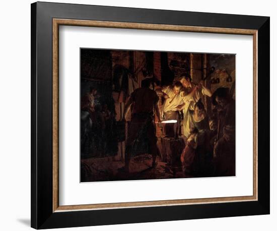 Atelier De Marechal Ferrant in the 18Th Century Painting by Joseph Wright of Derby (1734-1797) 1771-Joseph Wright of Derby-Framed Giclee Print