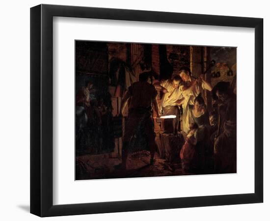 Atelier De Marechal Ferrant in the 18Th Century Painting by Joseph Wright of Derby (1734-1797) 1771-Joseph Wright of Derby-Framed Giclee Print