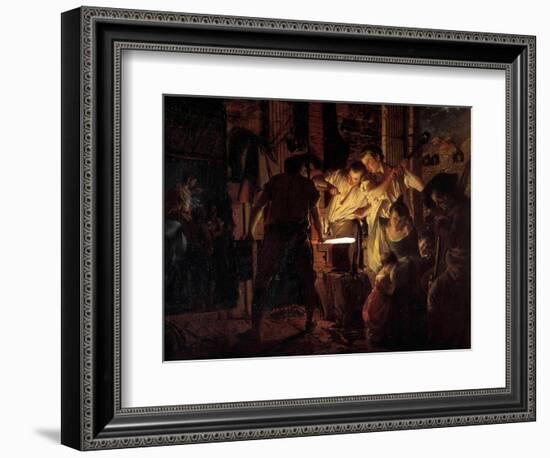 Atelier De Marechal Ferrant in the 18Th Century Painting by Joseph Wright of Derby (1734-1797) 1771-Joseph Wright of Derby-Framed Giclee Print