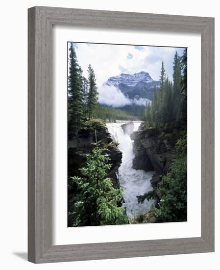 Athabasca Falls and Mount Kerkeslin, Jasper National Park, Unesco World Heritage Site, Alberta-Hans Peter Merten-Framed Photographic Print