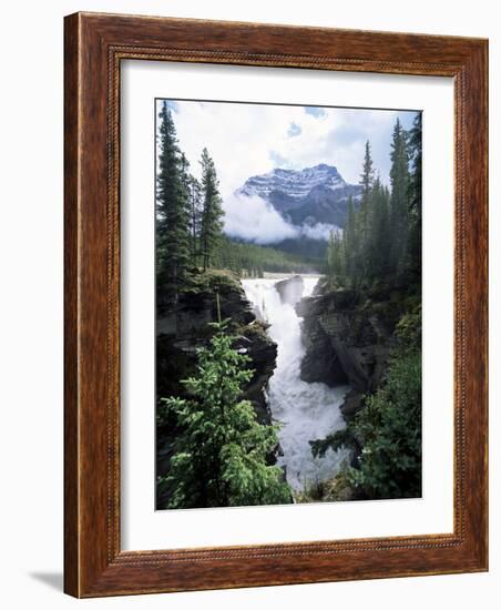 Athabasca Falls and Mount Kerkeslin, Jasper National Park, Unesco World Heritage Site, Alberta-Hans Peter Merten-Framed Photographic Print