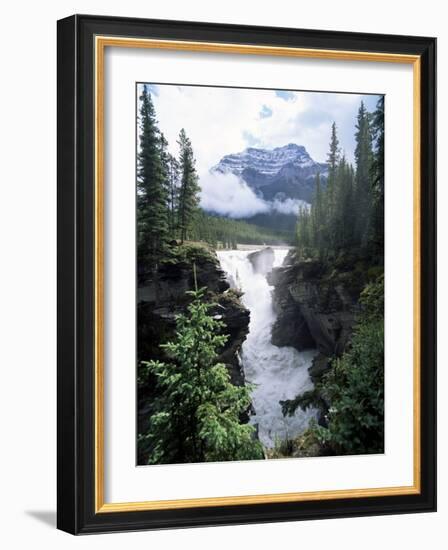 Athabasca Falls and Mount Kerkeslin, Jasper National Park, Unesco World Heritage Site, Alberta-Hans Peter Merten-Framed Photographic Print