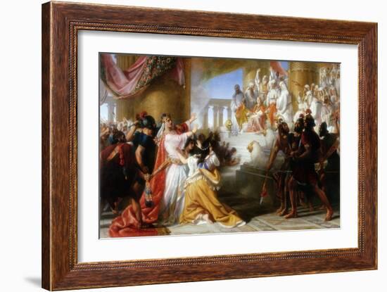 Athaliah's Dismay at the Coronation of Joash, C.1858-Solomon Alexander Hart-Framed Giclee Print