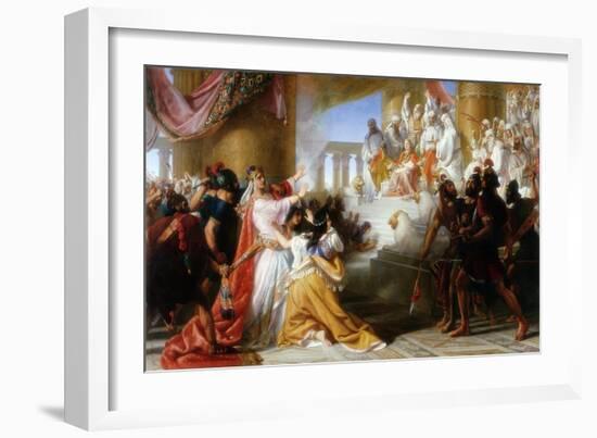 Athaliah's Dismay at the Coronation of Joash, C.1858-Solomon Alexander Hart-Framed Giclee Print