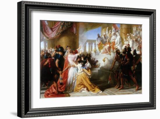 Athaliah's Dismay at the Coronation of Joash, C.1858-Solomon Alexander Hart-Framed Giclee Print