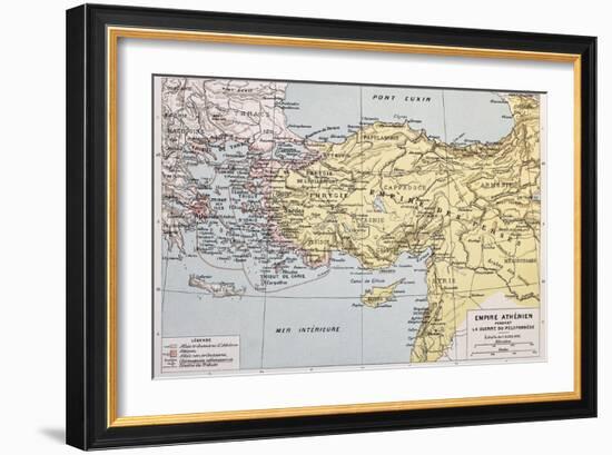 Athenian Empire Old Map-marzolino-Framed Art Print