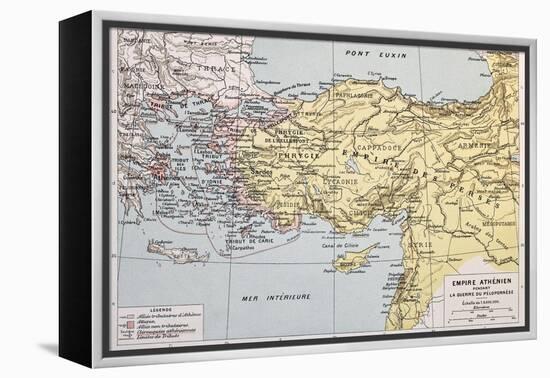 Athenian Empire Old Map-marzolino-Framed Stretched Canvas