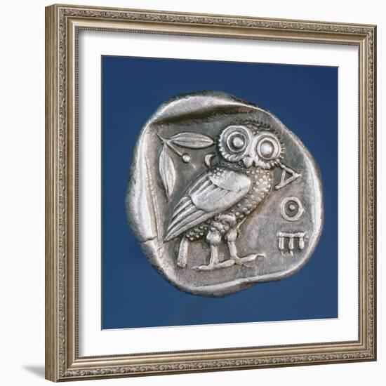 Athenian Tetradrachma Depicting the Owl of Athens-Greek-Framed Giclee Print