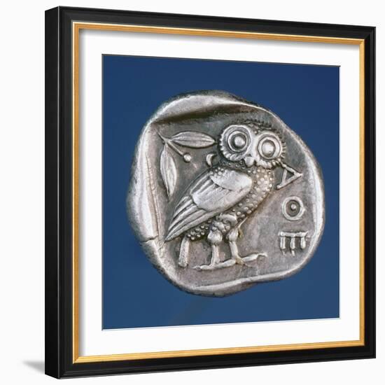 Athenian Tetradrachma Depicting the Owl of Athens-Greek-Framed Giclee Print