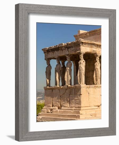 Athens, Attica, Greece. Porch of the Caryatids on the south end of the Erechtheion on the Acropo...-null-Framed Photographic Print