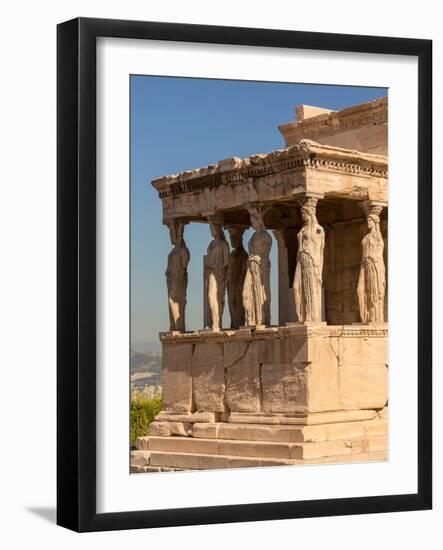 Athens, Attica, Greece. Porch of the Caryatids on the south end of the Erechtheion on the Acropo...-null-Framed Photographic Print