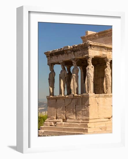 Athens, Attica, Greece. Porch of the Caryatids on the south end of the Erechtheion on the Acropo...-null-Framed Photographic Print