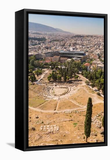 Athens, Attica, Greece. Theatre of Dionysos, seen from the Acropolis. The theatre is considered...-null-Framed Premier Image Canvas