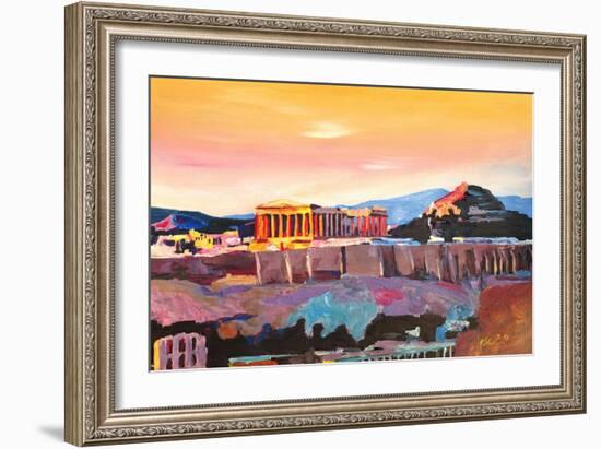 Athens Greece Acropolis At Sunset-Markus Bleichner-Framed Art Print