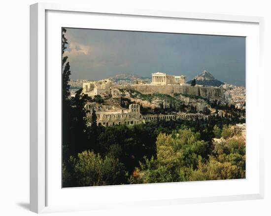 Athens, Greece, Showing the Acropolis-null-Framed Photographic Print