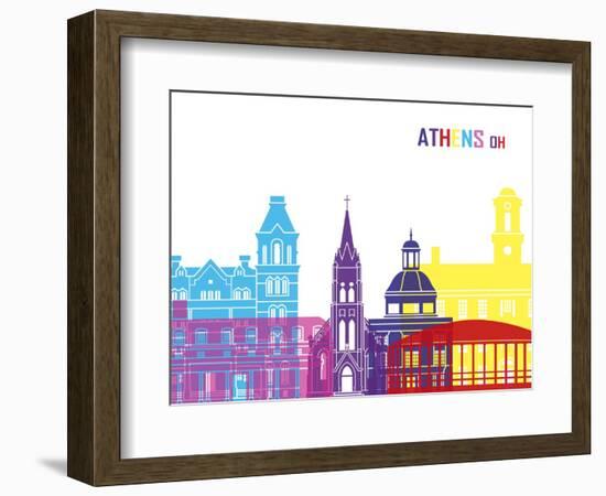 Athens Oh Skyline Pop-paulrommer-Framed Art Print