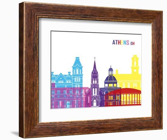 Athens Oh Skyline Pop-paulrommer-Framed Art Print