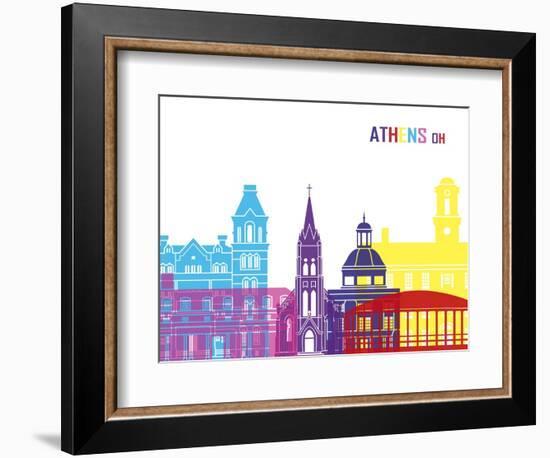 Athens Oh Skyline Pop-paulrommer-Framed Art Print