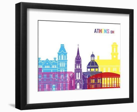 Athens Oh Skyline Pop-paulrommer-Framed Art Print