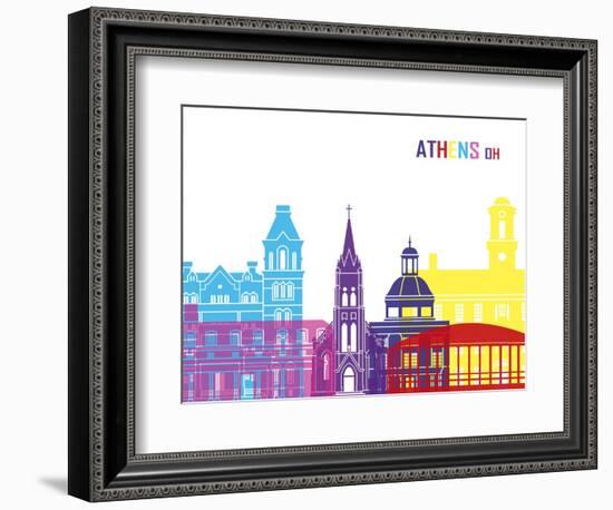 Athens Oh Skyline Pop-paulrommer-Framed Art Print