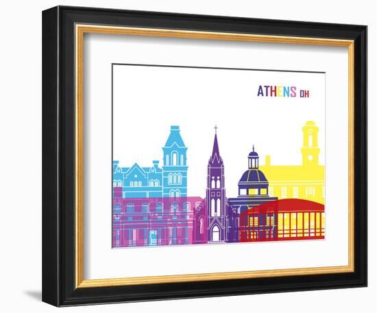 Athens Oh Skyline Pop-paulrommer-Framed Art Print