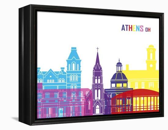 Athens Oh Skyline Pop-paulrommer-Framed Stretched Canvas