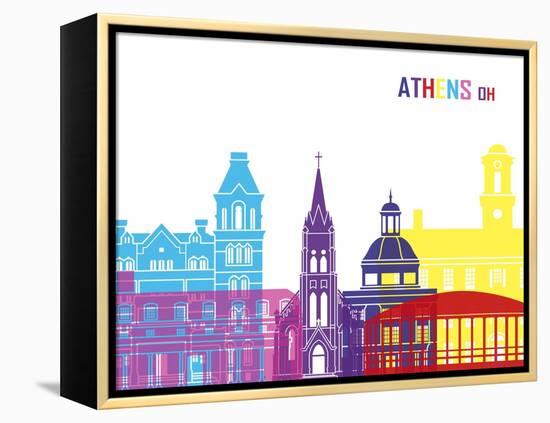 Athens Oh Skyline Pop-paulrommer-Framed Stretched Canvas