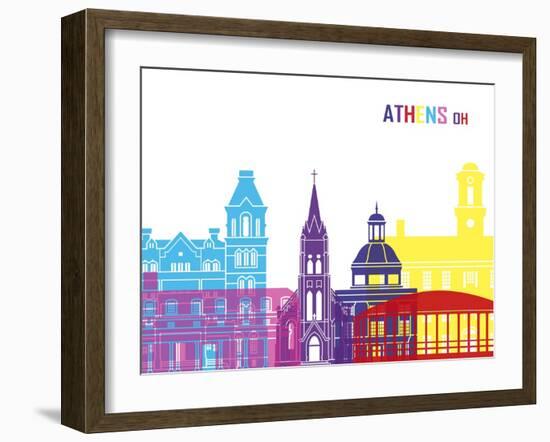 Athens Oh Skyline Pop-paulrommer-Framed Art Print