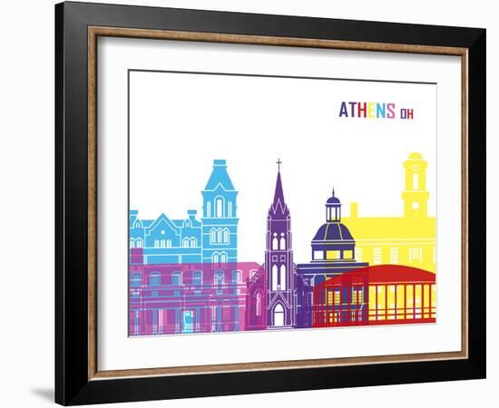 Athens Oh Skyline Pop-paulrommer-Framed Art Print