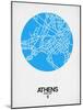 Athens Street Map Blue-NaxArt-Mounted Art Print