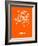 Athens Street Map Orange-NaxArt-Framed Art Print