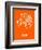 Athens Street Map Orange-NaxArt-Framed Art Print