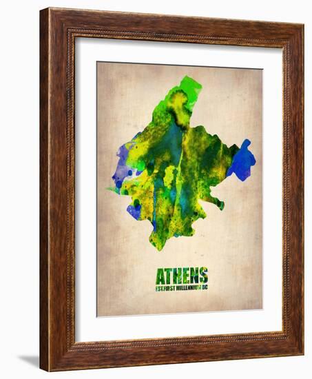 Athens Watercolor Poster-NaxArt-Framed Art Print