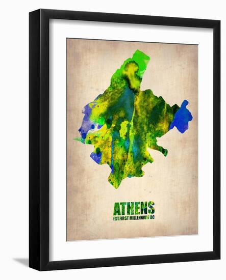 Athens Watercolor Poster-NaxArt-Framed Art Print