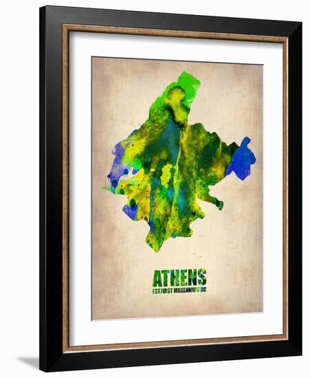 Athens Watercolor Poster-NaxArt-Framed Art Print