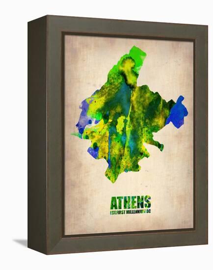 Athens Watercolor Poster-NaxArt-Framed Stretched Canvas