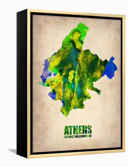 Athens Watercolor Poster-NaxArt-Framed Stretched Canvas