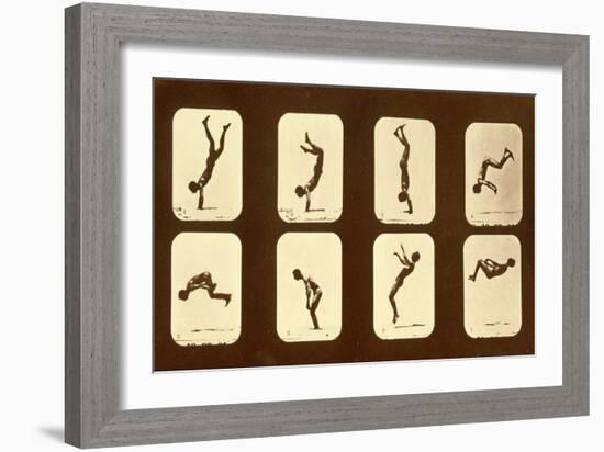 Athletes. Irregular from 'Animal Locomotion' Series, C.1881-Eadweard Muybridge-Framed Giclee Print