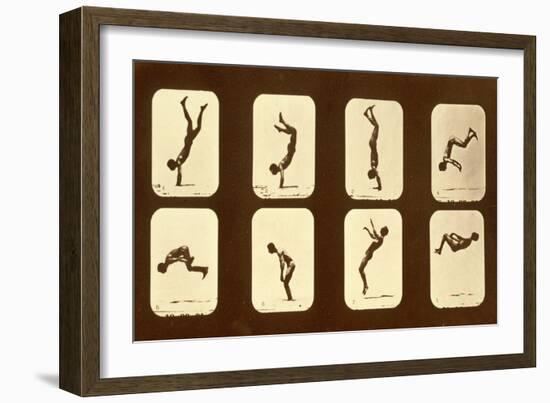 Athletes. Irregular from 'Animal Locomotion' Series, C.1881-Eadweard Muybridge-Framed Giclee Print