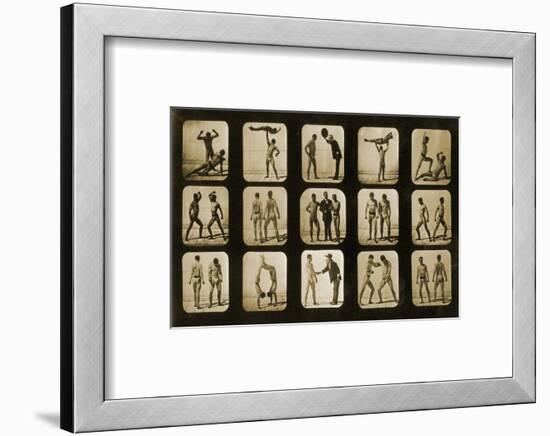 Athletes Posturing, from the 'Animal Locomotion' Series, C.1881-Eadweard Muybridge-Framed Photographic Print