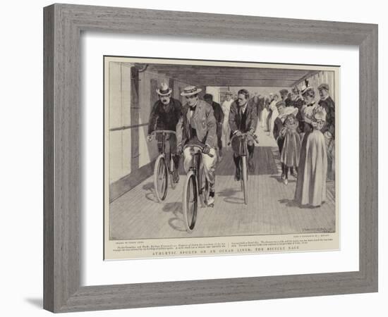 Athletic Sports on an Ocean Liner, the Bicycle Race-Frank Craig-Framed Giclee Print