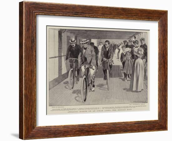 Athletic Sports on an Ocean Liner, the Bicycle Race-Frank Craig-Framed Giclee Print