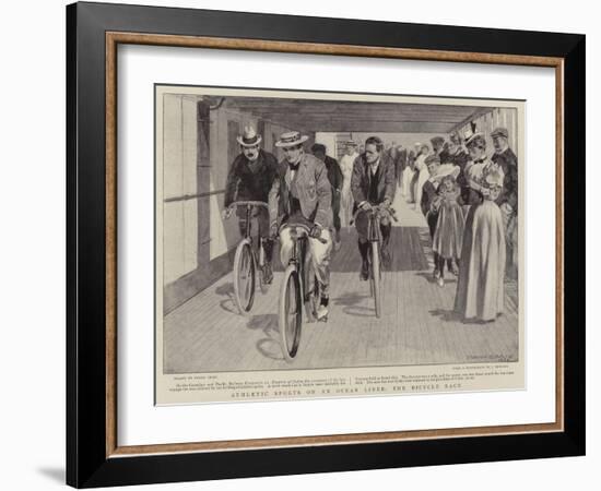 Athletic Sports on an Ocean Liner, the Bicycle Race-Frank Craig-Framed Giclee Print