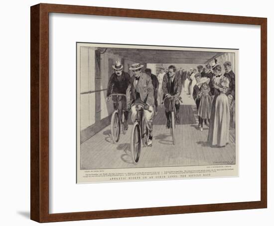 Athletic Sports on an Ocean Liner, the Bicycle Race-Frank Craig-Framed Giclee Print