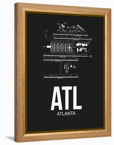 ATL Atlanta Airport Black-NaxArt-Framed Stretched Canvas