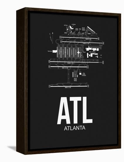 ATL Atlanta Airport Black-NaxArt-Framed Stretched Canvas