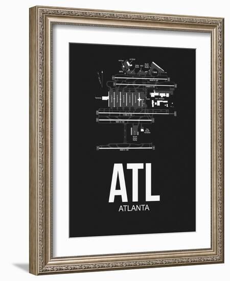 ATL Atlanta Airport Black-NaxArt-Framed Art Print