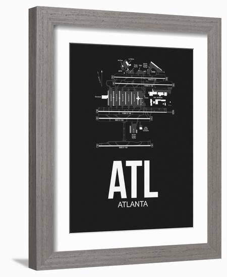 ATL Atlanta Airport Black-NaxArt-Framed Art Print