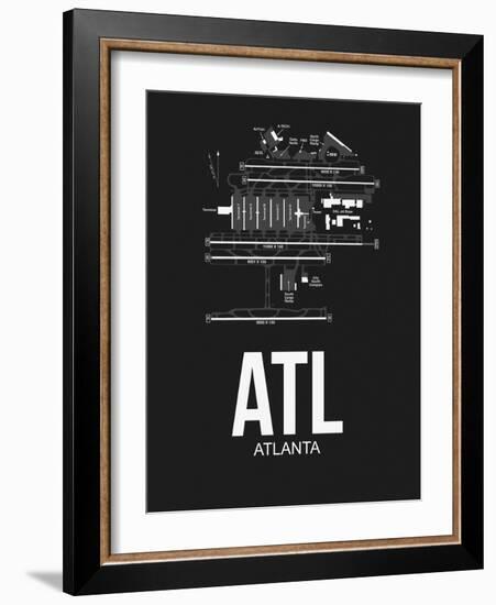 ATL Atlanta Airport Black-NaxArt-Framed Art Print